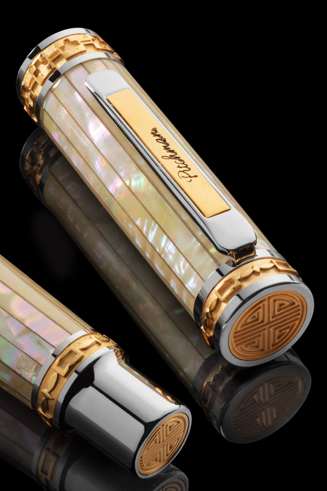 Pitchman Closer White Abalone Rollerball Pen - Fancy Pen