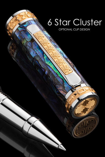 Closer Blue Abalone Shell Rollerball Pen