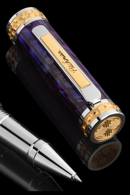 Closer Purple Abalone Shell Rollerball Pen