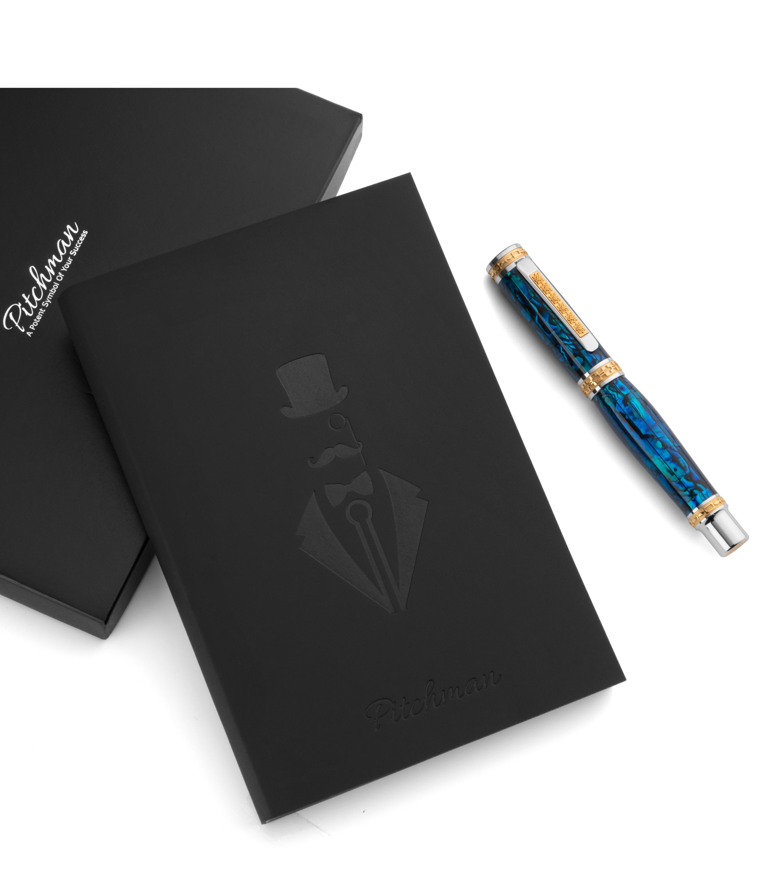 Pitchman Fine Stationary Journal - Black Leather