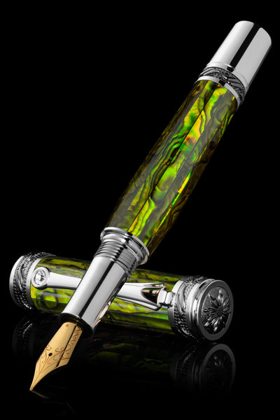 Pitchman Tycoon Fountain Pen - Abalone Pen - Fancy Signature Pen