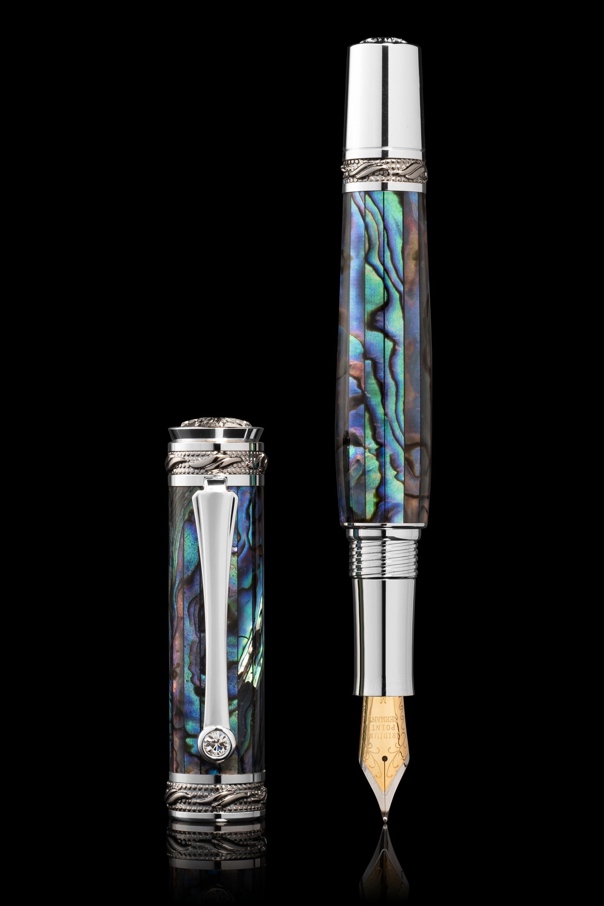 Shell Organization Pen The Tycoon - Blue Abalone Shell Fountain Pen | Pitchman®