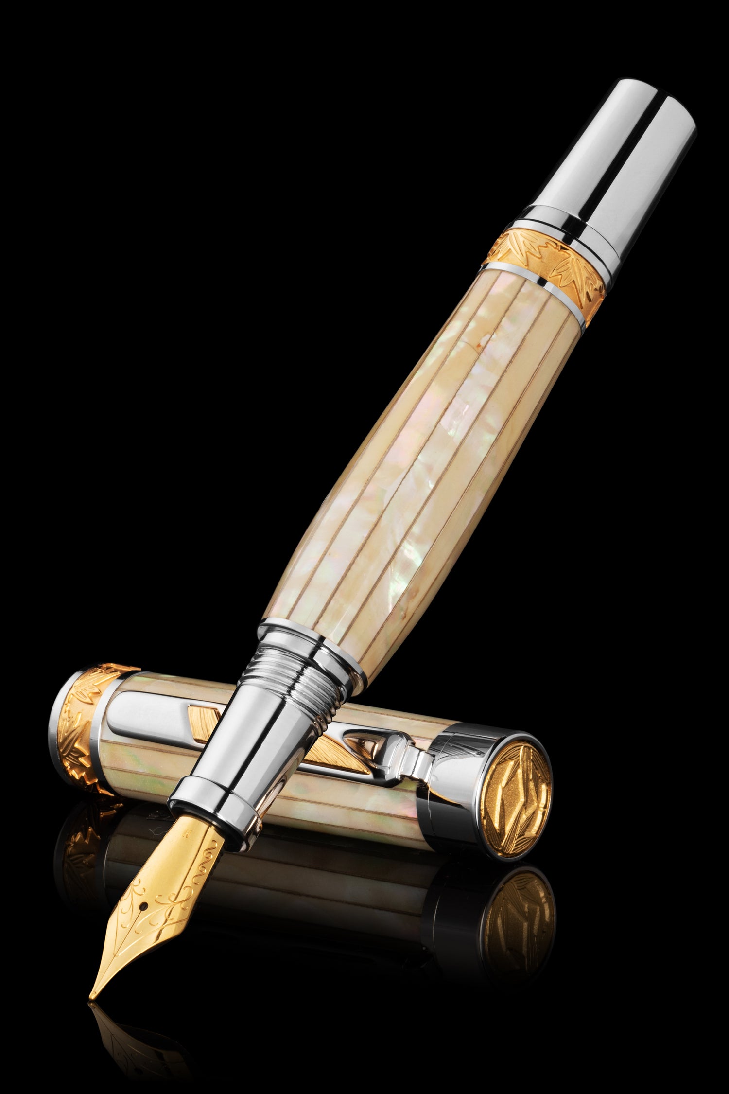 Luxury Pen | Pitchman Rainmaker LUXE White MOP Fountain Pen