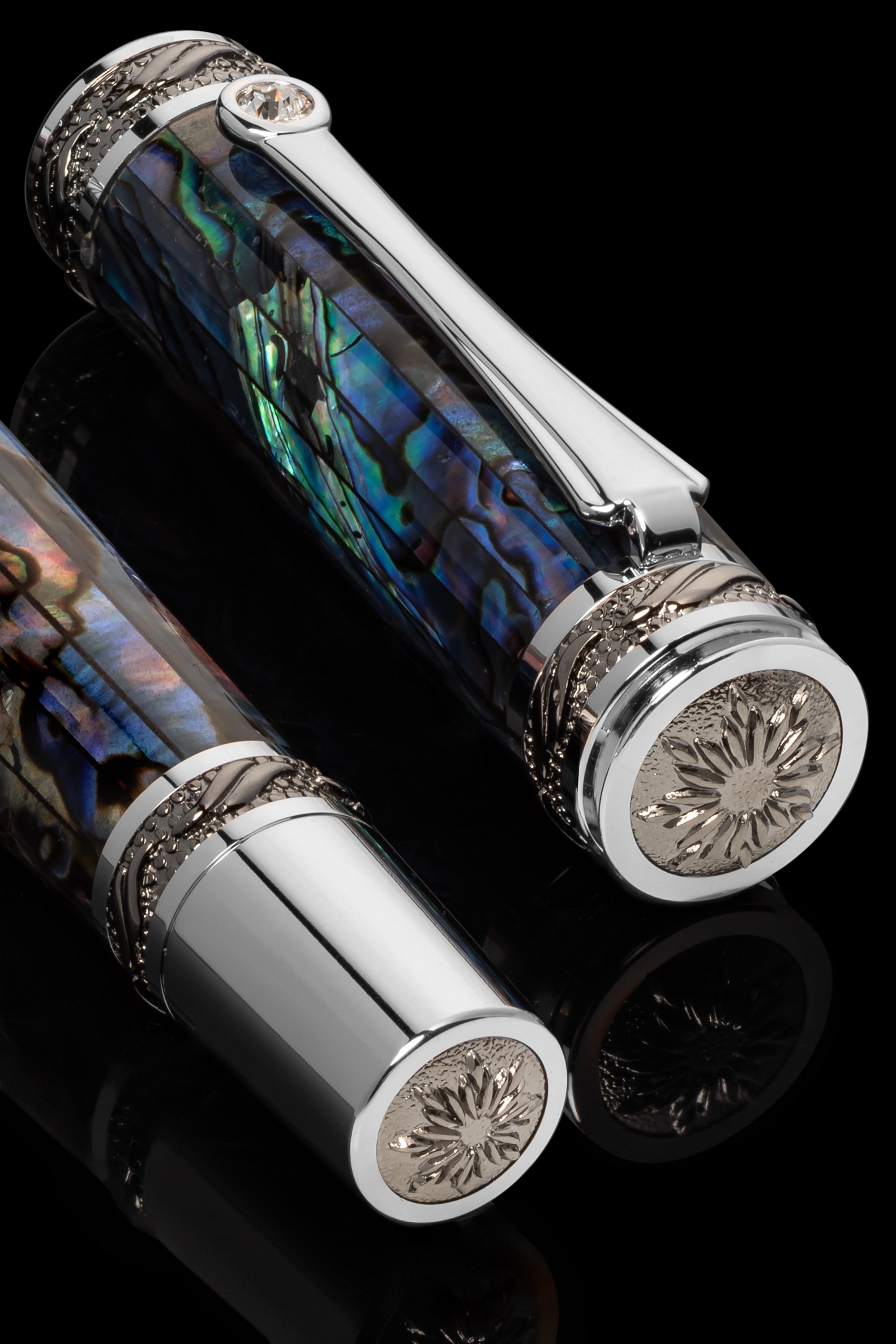 Tycoon Lustrous Blue Abalone Shell Rollerball Pen