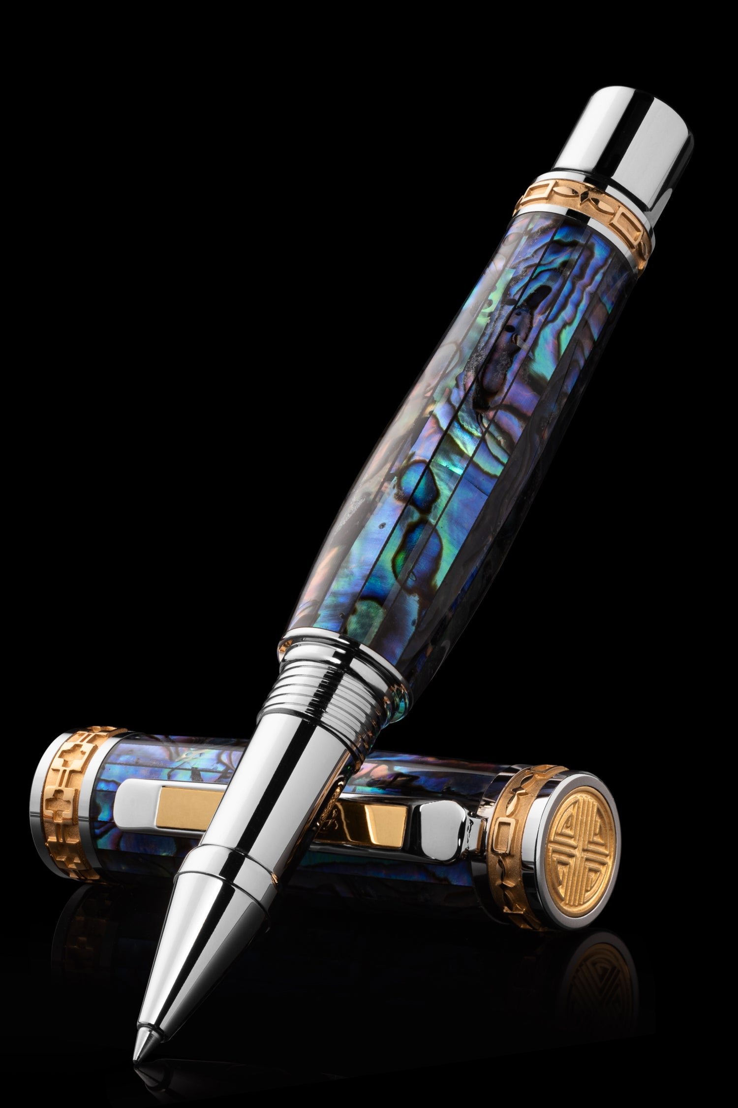 Pitchman Closer™ Blue Abalone Shell Rollerball Pen - Men’s Pen