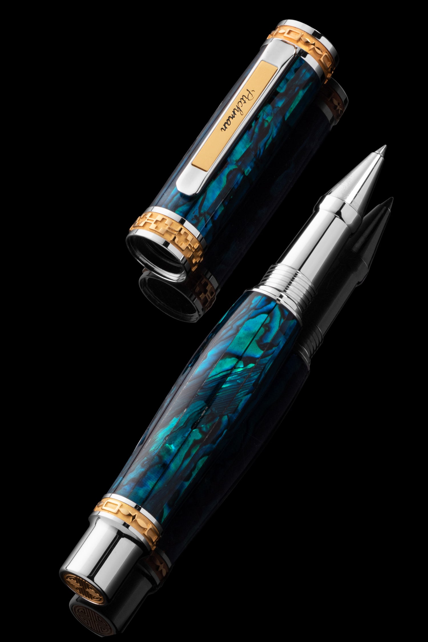 Pitchman Closer Teal Rollerball Pen - Handcrafted Luxury Pen for Men