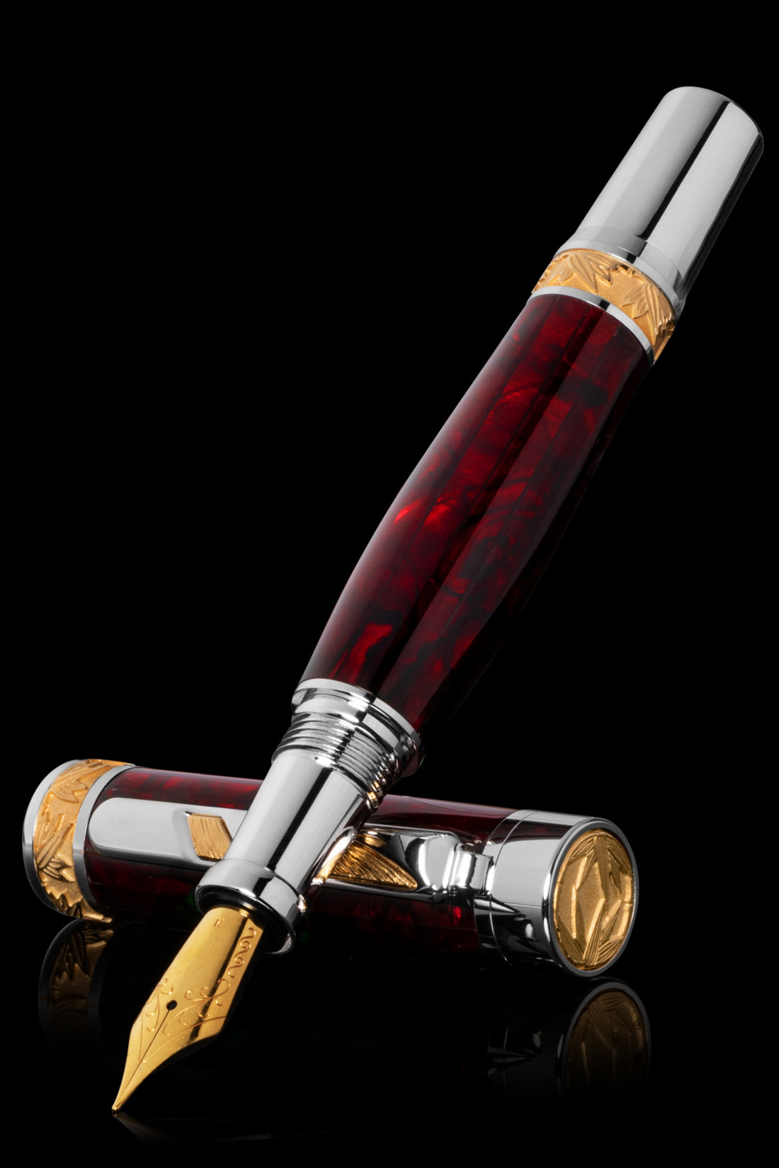 Pitchman Rainmaker Red Fountain Pen - A handcrafted high end luxury pen for men and woman