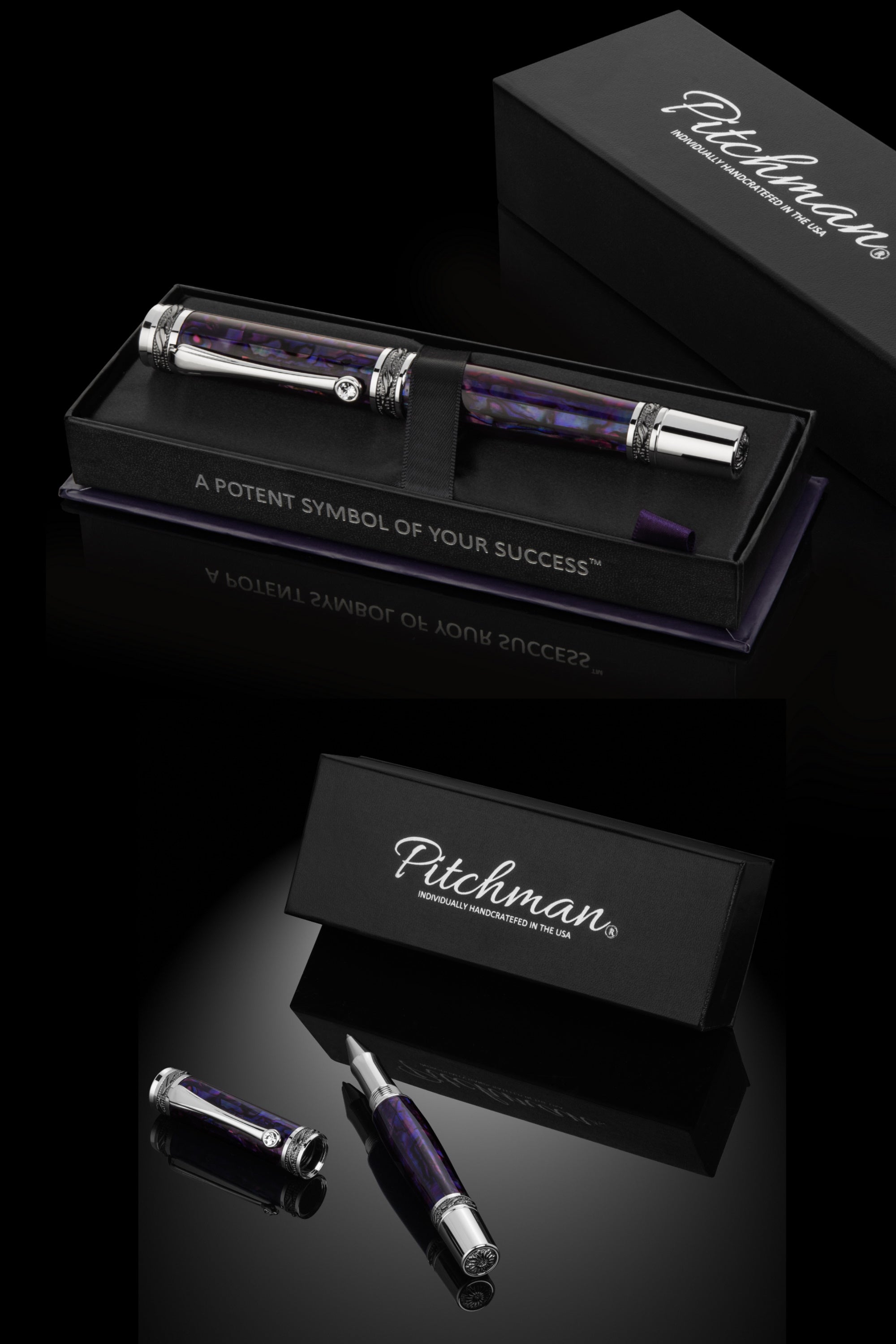 Tycoon Lustrous Purple Abalone Shell Rollerball Pen