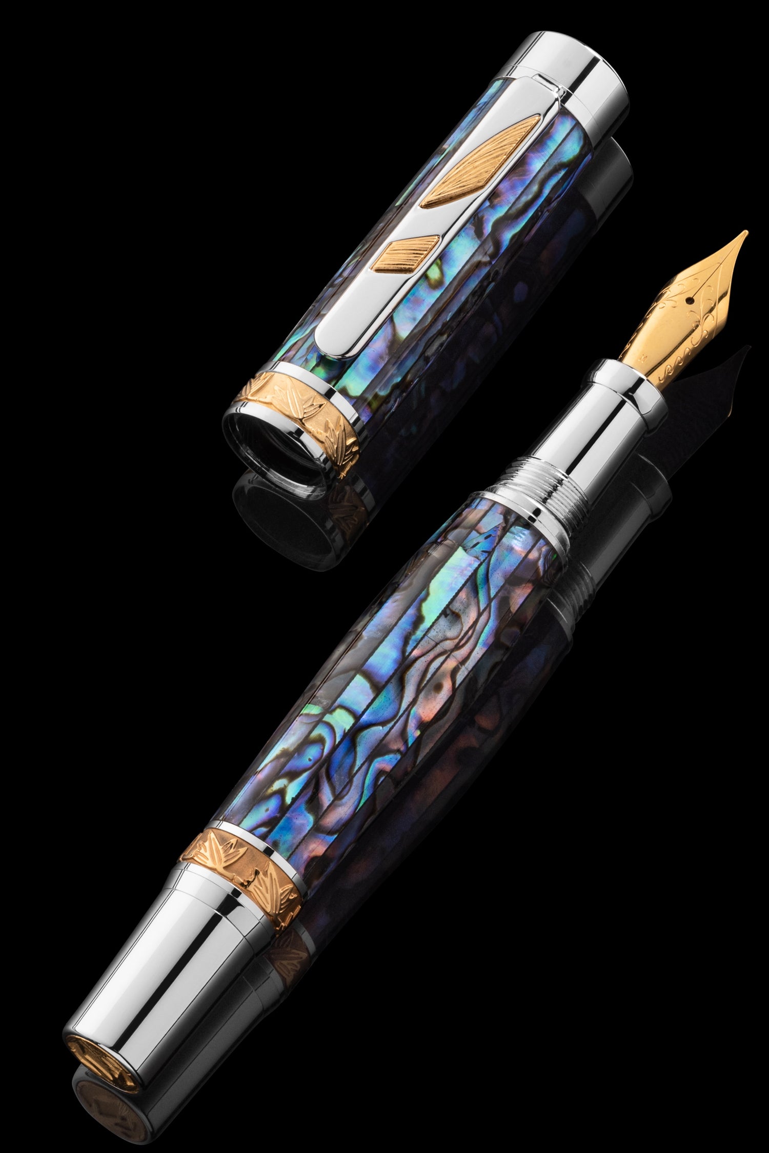 Pitchman Rainmaker Blue Abalone Fountain Pen - A fancy high end pen for woman