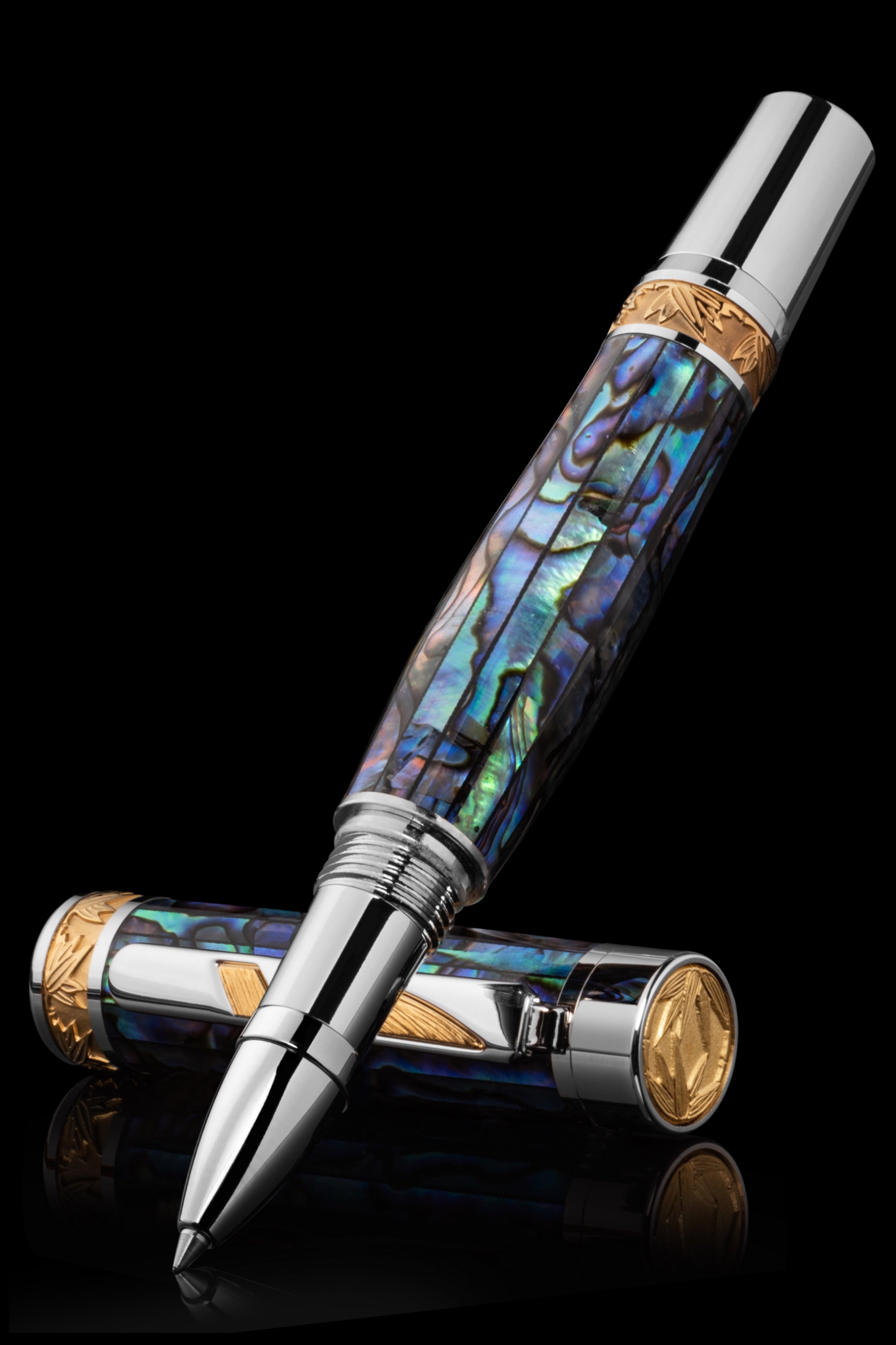 Fancy Pen - Rainmaker Blue Abalone Rollerball Pen
