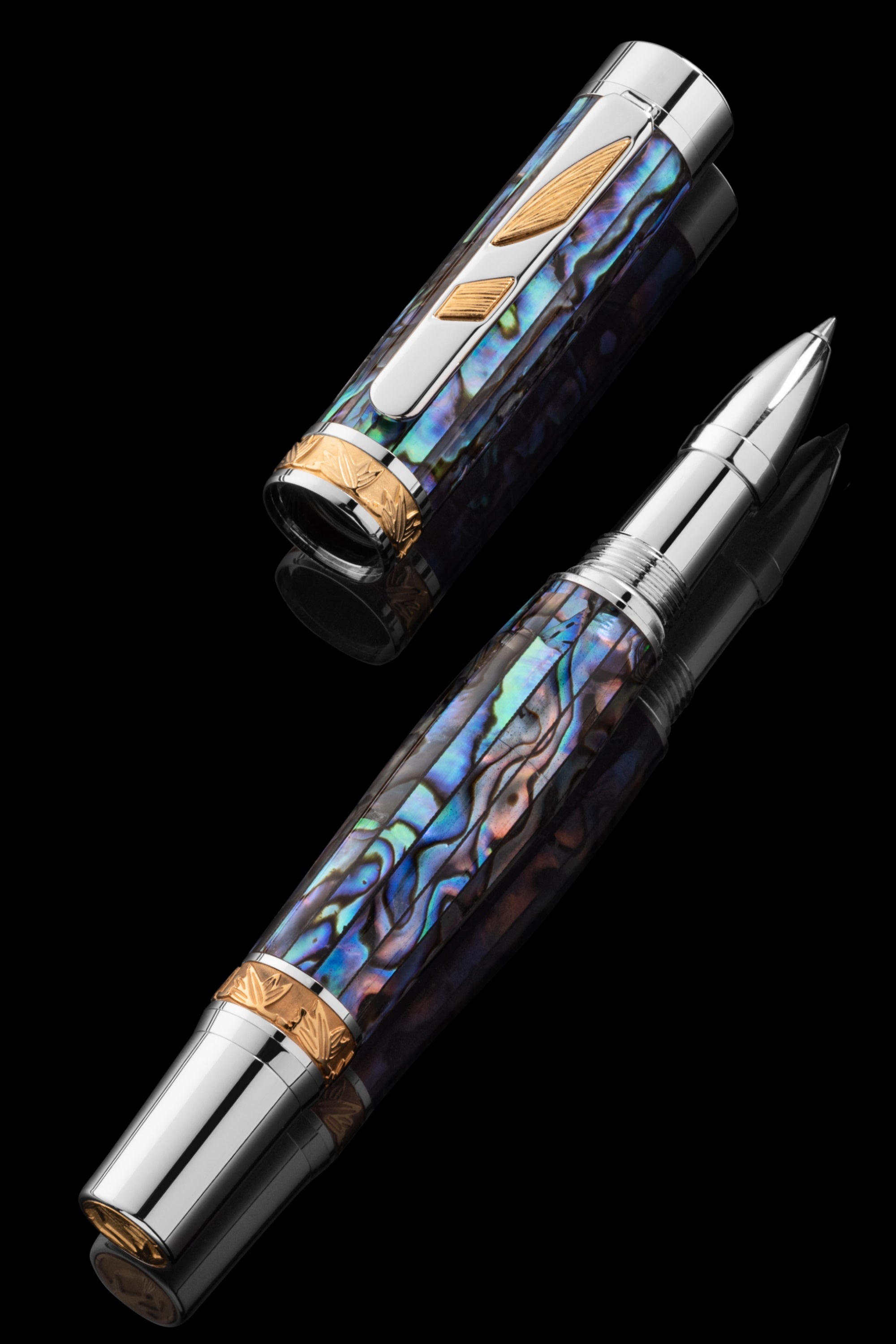 Rainmaker Blue Abalone Shell Rollerball Pen