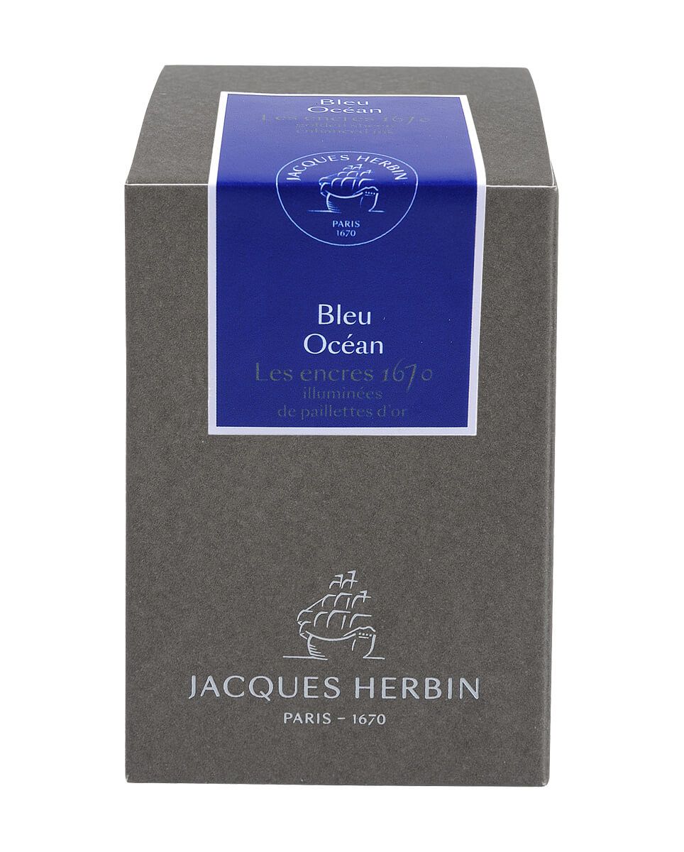 J. Herbin 1670 Fountain Pen Ink - Blue Ocean - 50 ml. Bottle