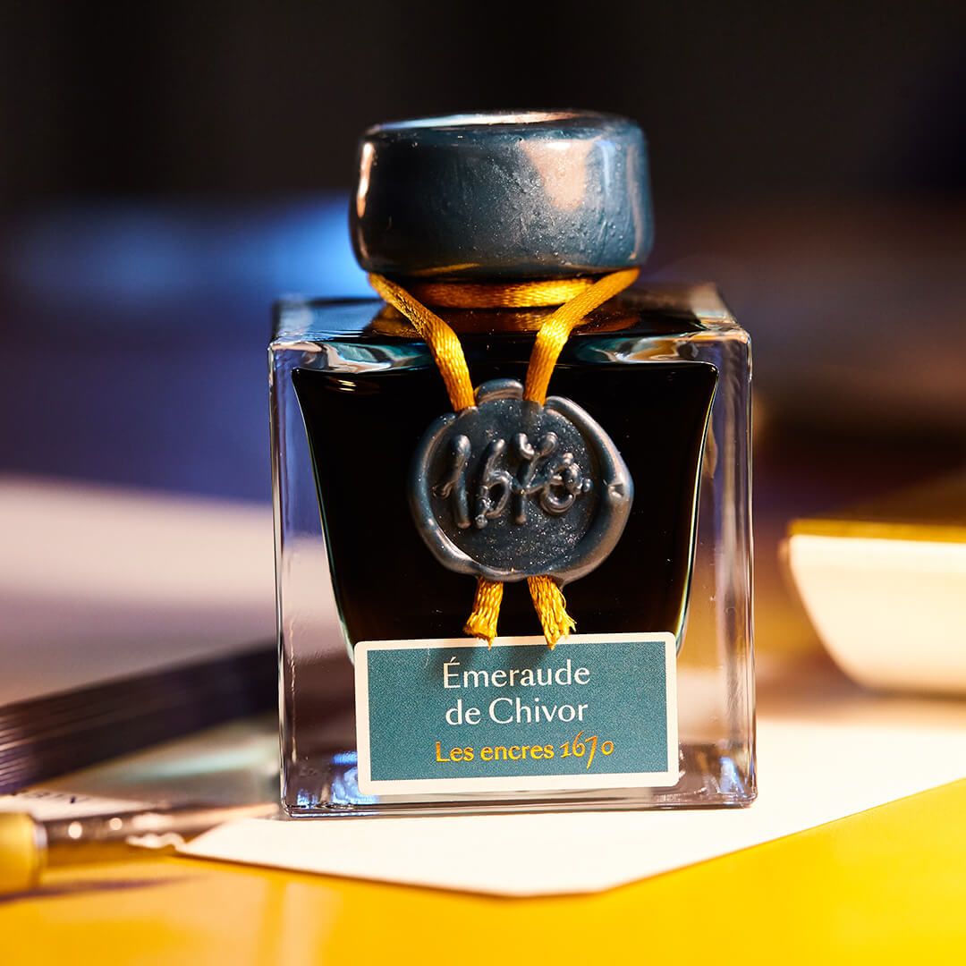 J. Herbin 1670 Fountain Pen Ink - Emeraude of Chivor - 50 ml. Bottle