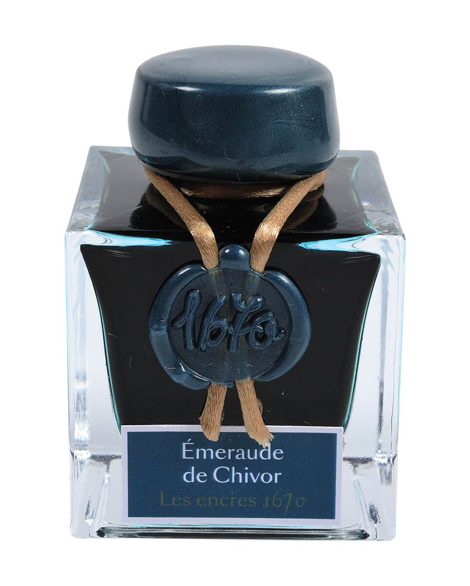 J. Herbin 1670 Fountain Pen Ink - Emeraude of Chivor - 50 ml. Bottle