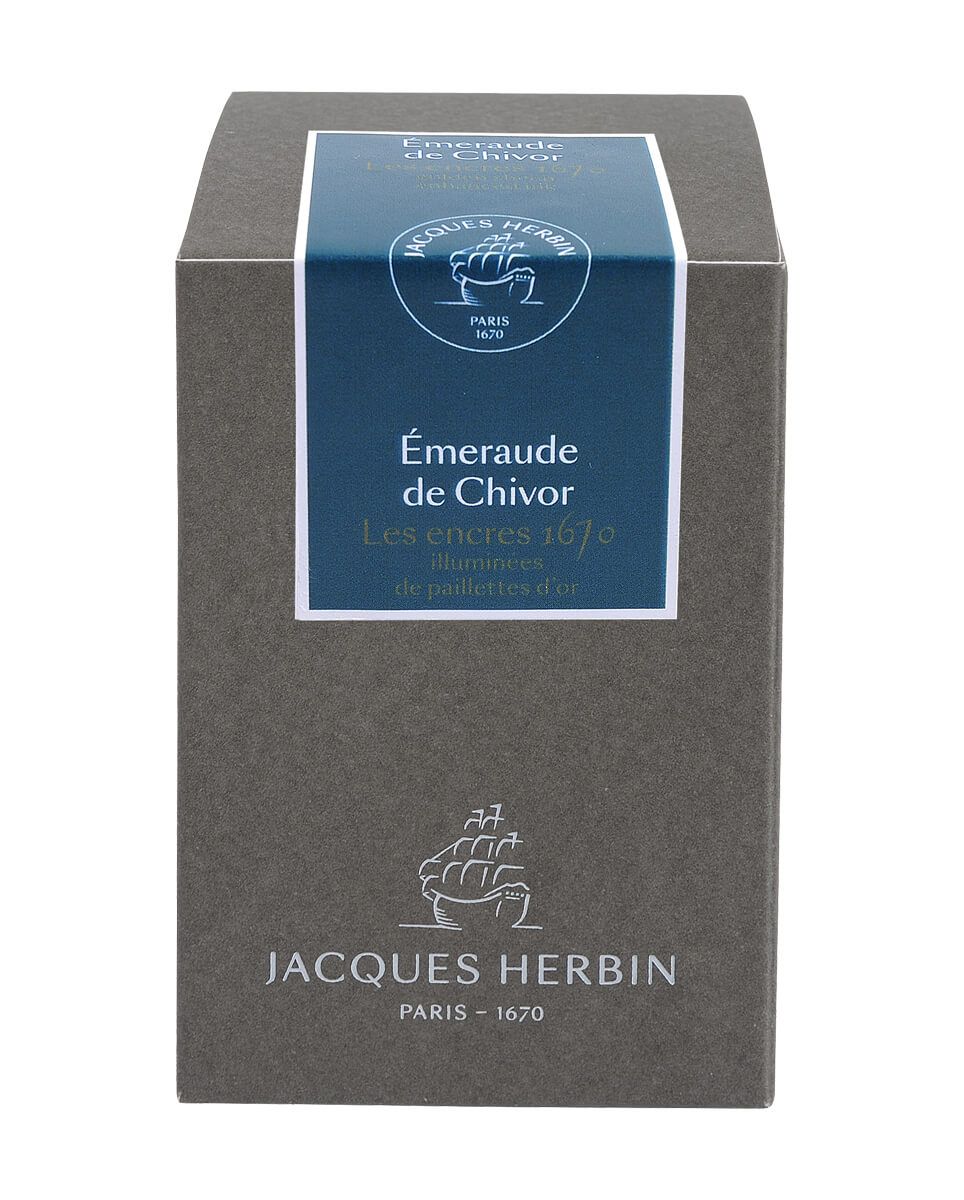 J. Herbin 1670 Fountain Pen Ink - Emeraude of Chivor - 50 ml. Bottle