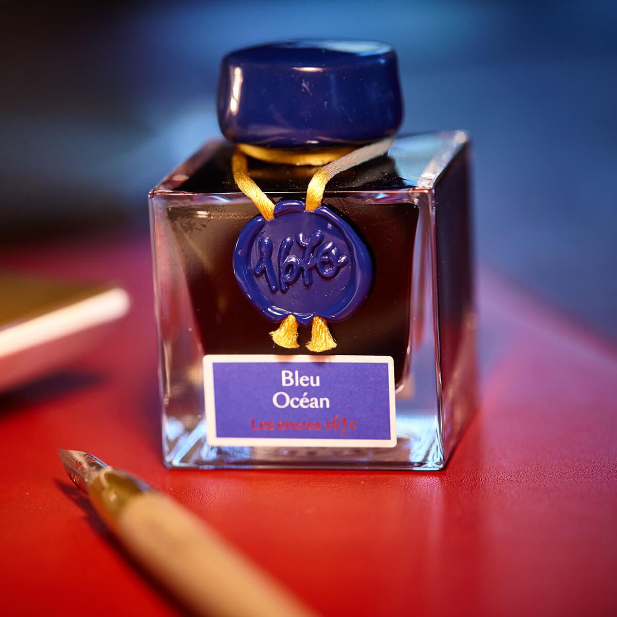 J. Herbin 1670 Fountain Pen Ink - Blue Ocean - 50 ml. Bottle